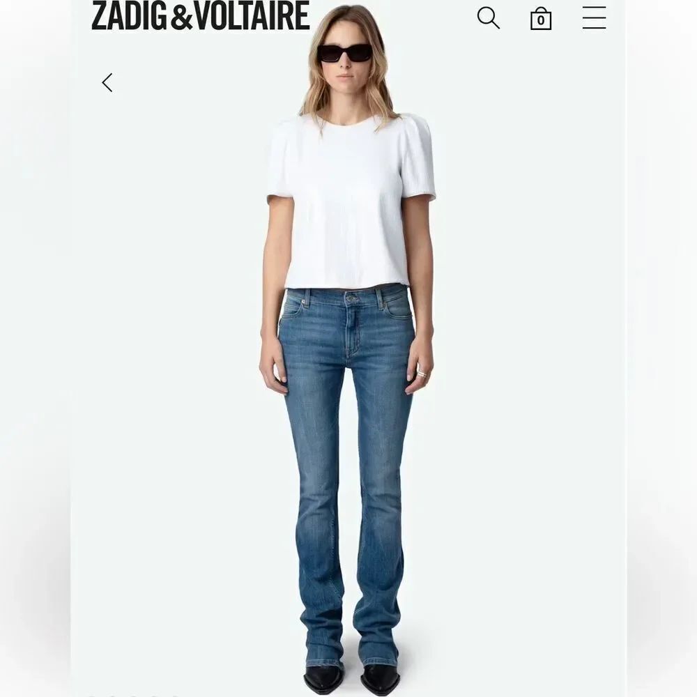 $358 Zadig & Voltaire Tchao Sequin Top in White NWT
